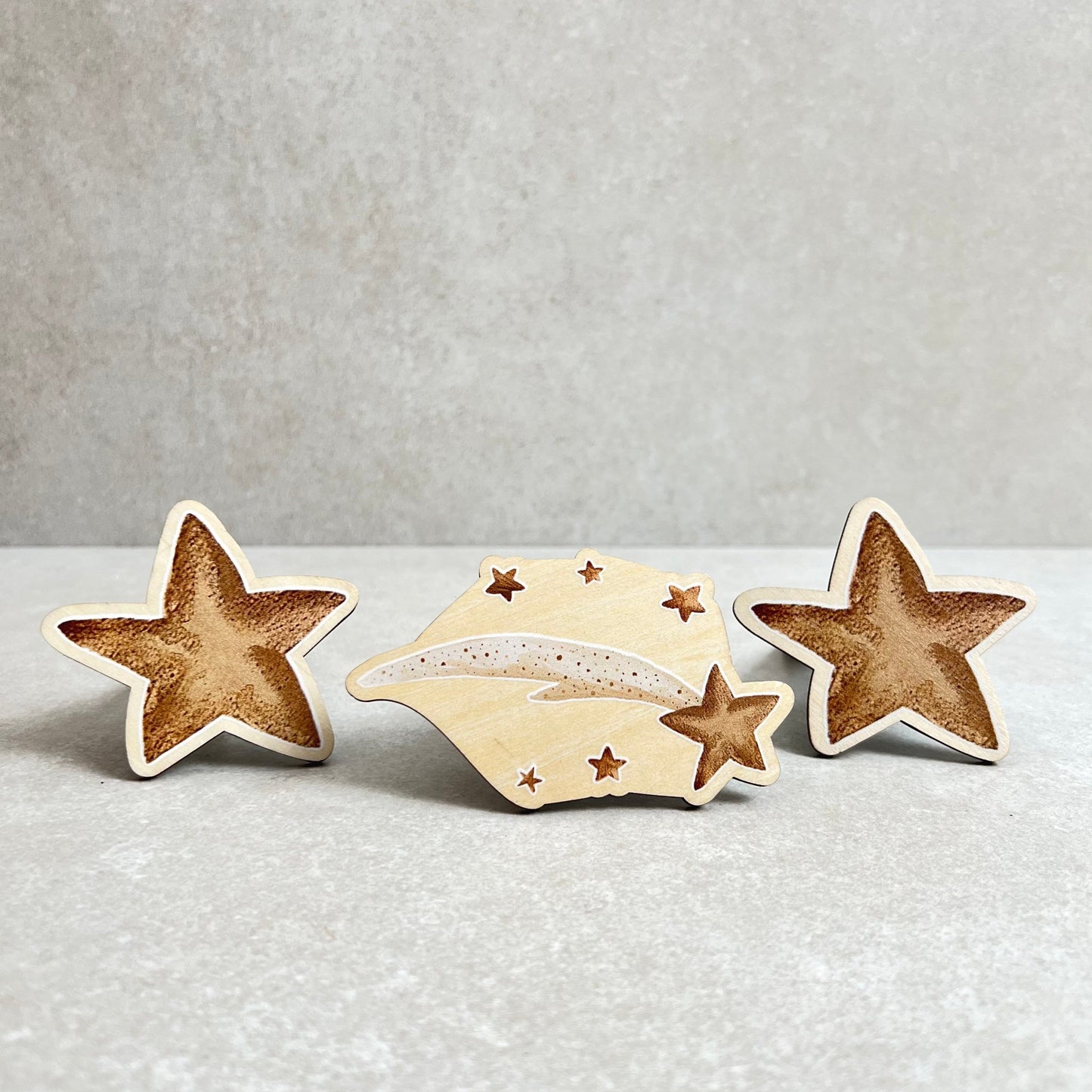 2 Stars and a wish I Holzmagnete, Anleitung & Anwendungsbeispiele