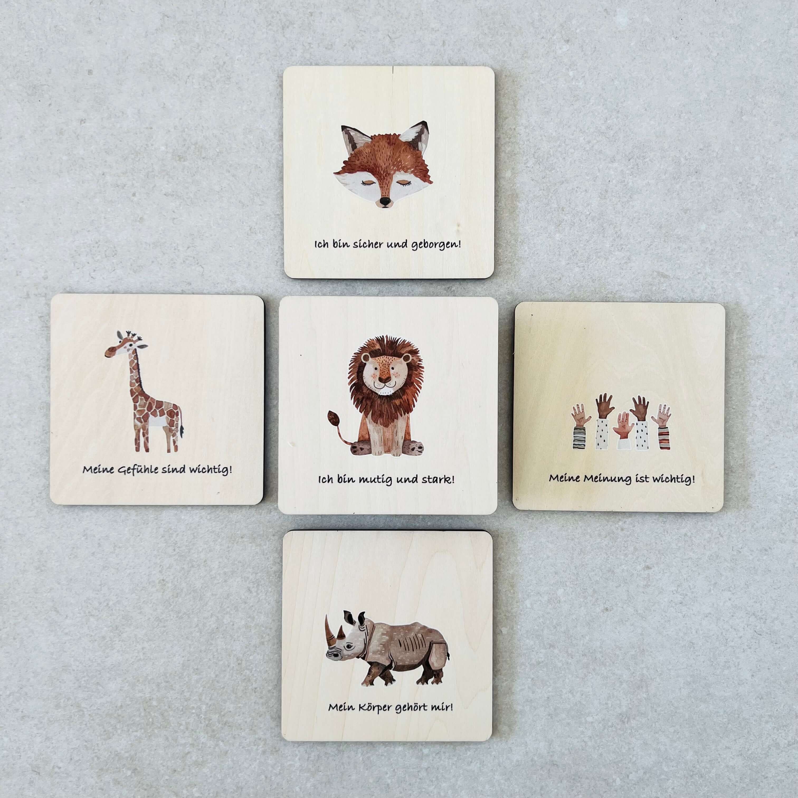 Holzmagnete: Affirmationskarten inkl. Anleitung und Anwendungsbeispielen
