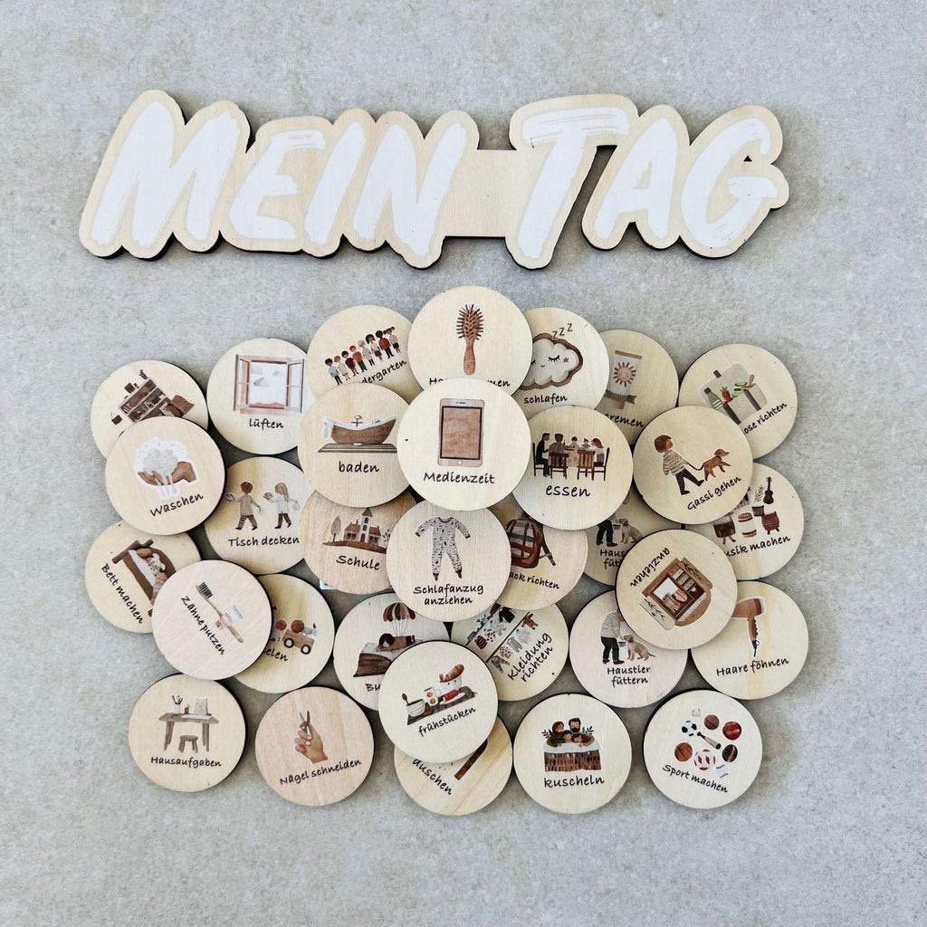 Daily routine at home I Wooden magnets, instructions &amp; application examples