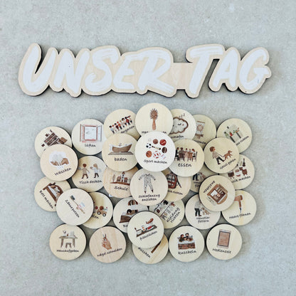 Tagesroutine KITA I Holzmagnete, Anleitung & Anwendungsbeispiele