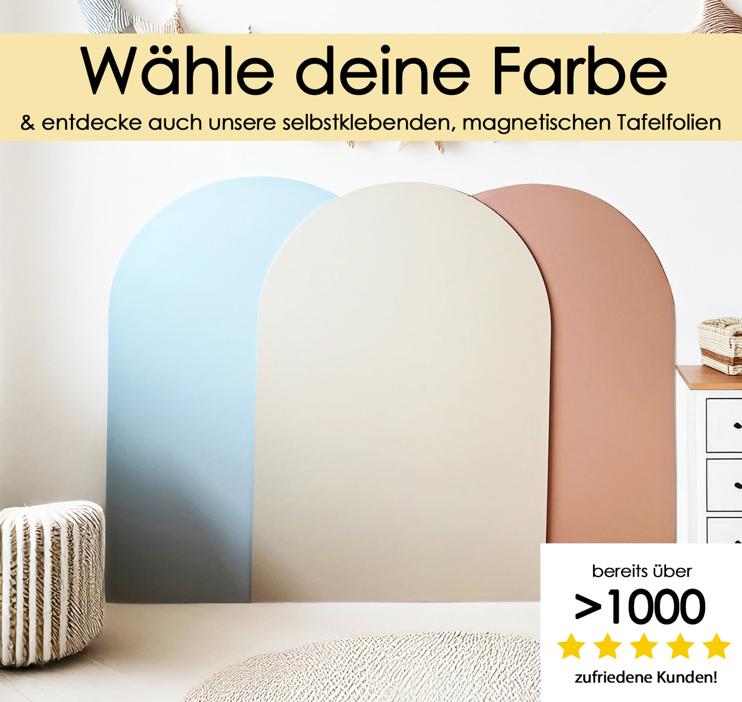 Magnetisches Tafelboard mit Holz Rückwand - 100x70cm - Rahmenlos I GB Premium